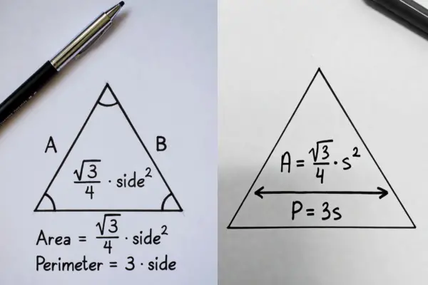 সমবাহু ত্রিভুজ ও সমবাহু ত্রিভুজের ক্ষেত্রফল এবং পরিসীমার সূত্র