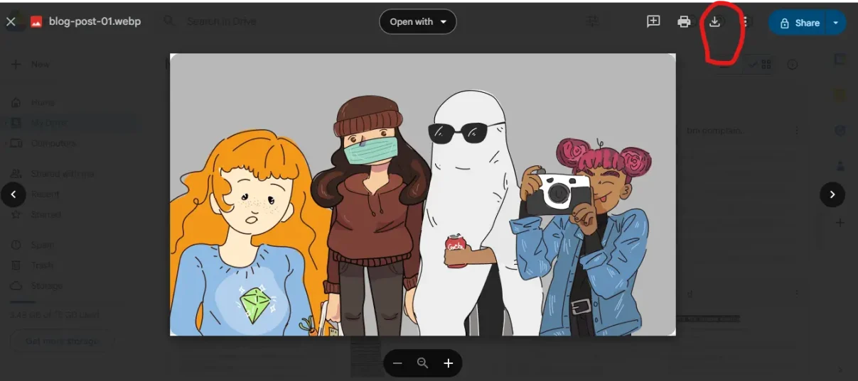 image download option from google drive