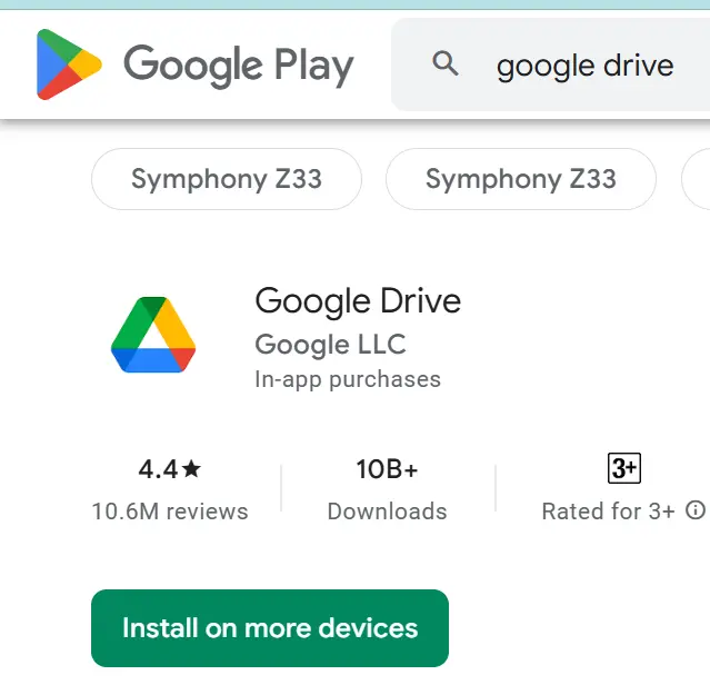 install google drive from google play store