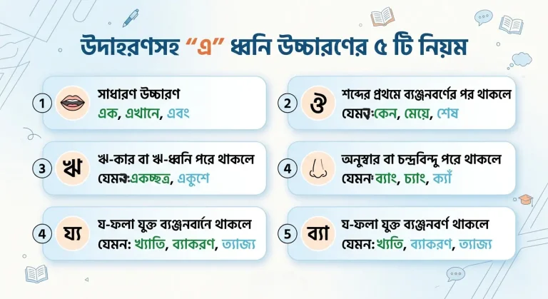 উদাহরণসহ “এ” ধ্বনি উচ্চারণের ৫টি নিয়ম~উদাহরণসহ “এ” ধ্বনি উচ্চারণের ৫ টি নিয়ম~ইনফরমেশন বাংলা ডটকম~Information Bangla Dotcom