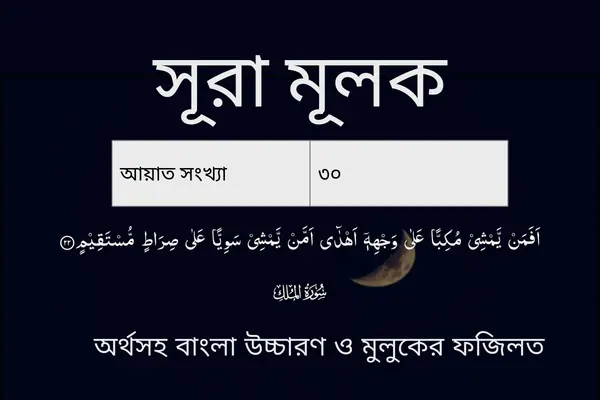 সুরা মুলুক, অর্থসহ বাংলা উচ্চারণ ও মুলুকের ফজিলত