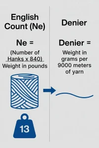 Comparison chart between English Count (Ne) and Denier systems~Article #6~ইনফরমেশন বাংলা ডটকম~informationbangla.com