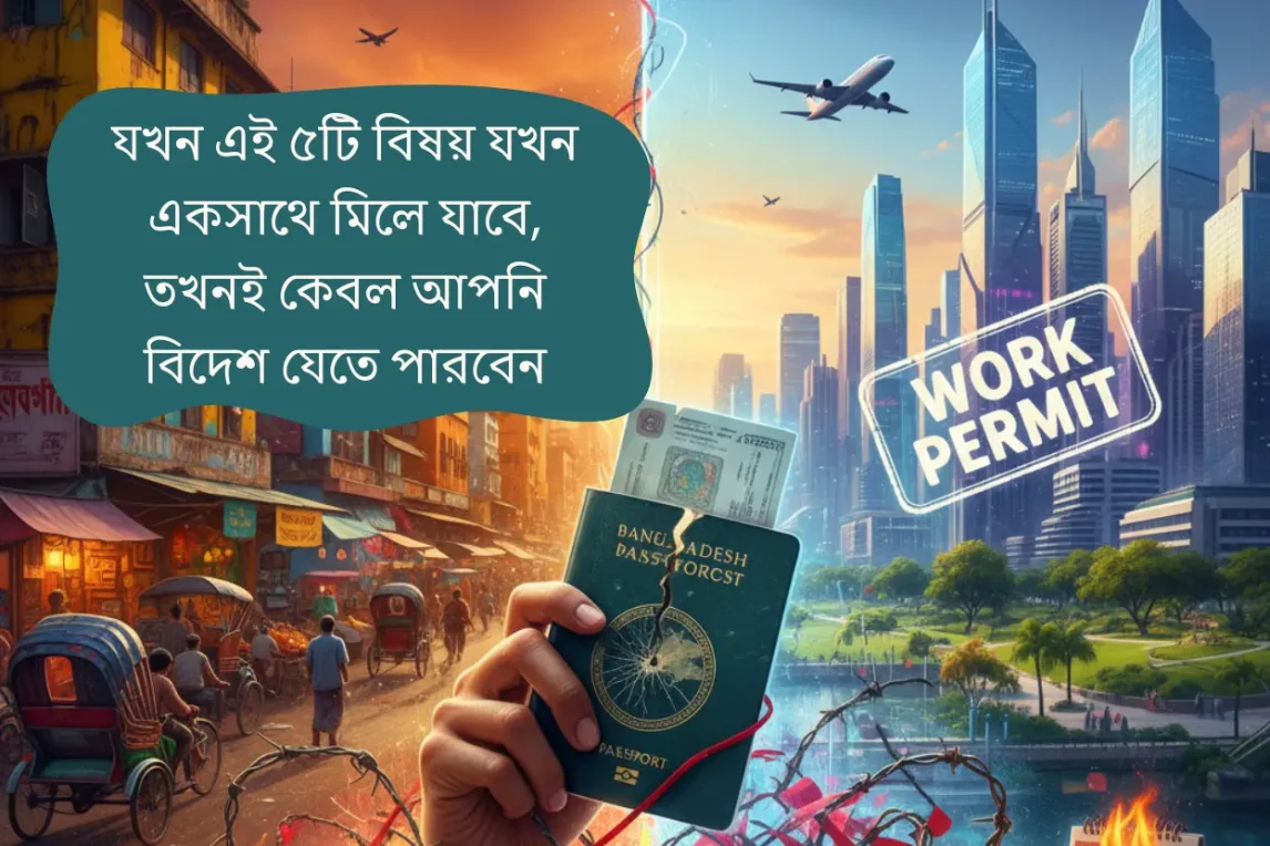 যখন এই ৫টি বিষয় যখন একসাথে মিলে যাবে, তখনই কেবল আপনি বিদেশ যেতে পারবেন~এই ৫টি বিষয়ের সবগুলোই যদি ঠিক থাকে শুধুমাত্র তখনই আপনি ওয়ার্ক পারিমিট ভিসা সফলভাবে বিদেশে ফ্লাই করতে পারবেন! নতুবা নয়~বগুড়িয়ান ডটকম~bogurian.com~~ইনফরমেশন বাংলা ডটকম~Information Bangla Dotcom