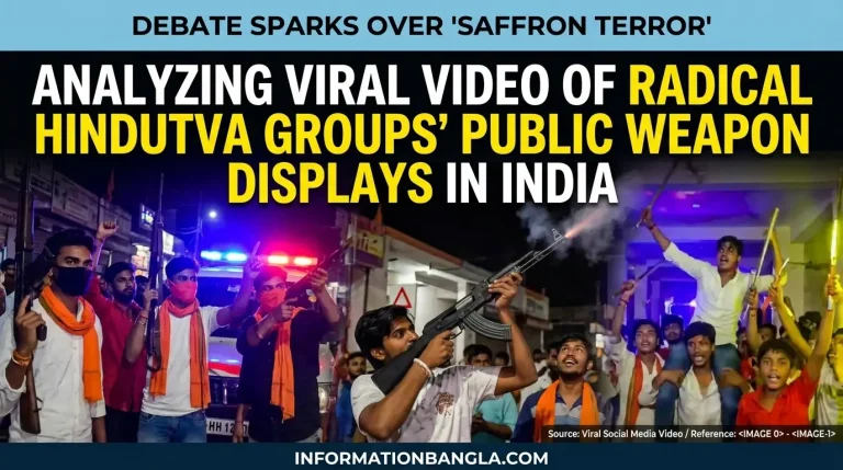 Debate Sparks Over 'Saffron Terror', Analyzing Viral Video of Radical Hindutva Groups' Public Weapon Displays in India~Debate Sparks Over 'Saffron Terror': Analyzing Viral Video of Radical Hindutva Groups' Public Weapon Displays in India~InformationBangla.com~ইনফরমেশন বাংলা ডটকম