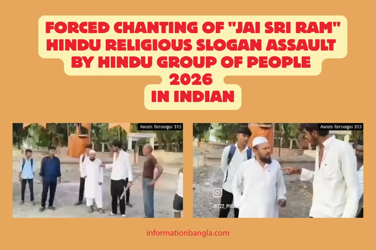 Forced Chanting of Jai Sri Ram Hindu Religious Slogan Assault by Hindu Group of People 2026 in Indian~Viral Video Shows Muslim Cleric Allegedly Forced to Chant ‘Jai Shri Ram’ in India, Sparking Outrage Online~InformationBangla.com~Information Bangla Dotcom