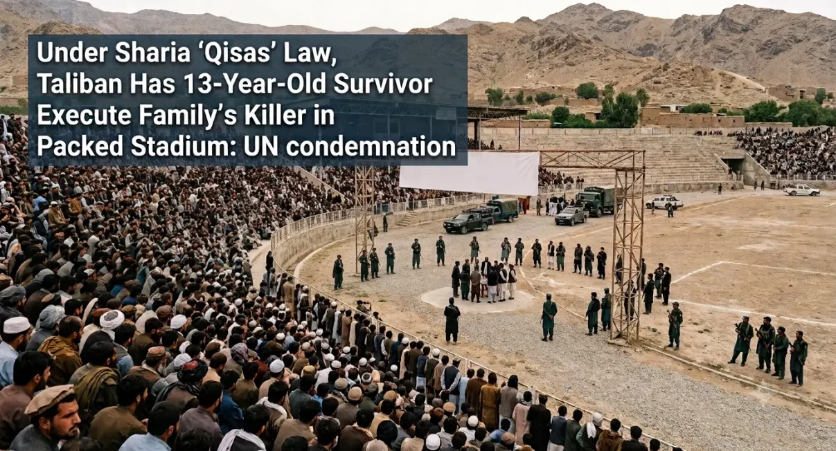 Under Sharia ‘Qisas’ Law, Taliban Has 13-Year-Old Survivor Execute Family's Killer in Packed Stadium: UN condemnation Under Sharia ‘Qisas’ Law, Taliban Has 13-Year-Old Survivor Execute Family's Killer in Packed Stadium, UN condemnation~Under Sharia ‘Qisas’ Law, Taliban Has 13-Year-Old Survivor Execute Family's Killer in Packed Stadium: UN condemnation~InformationBangla.com~ইনফরমেশন বাংলা ডটকম
