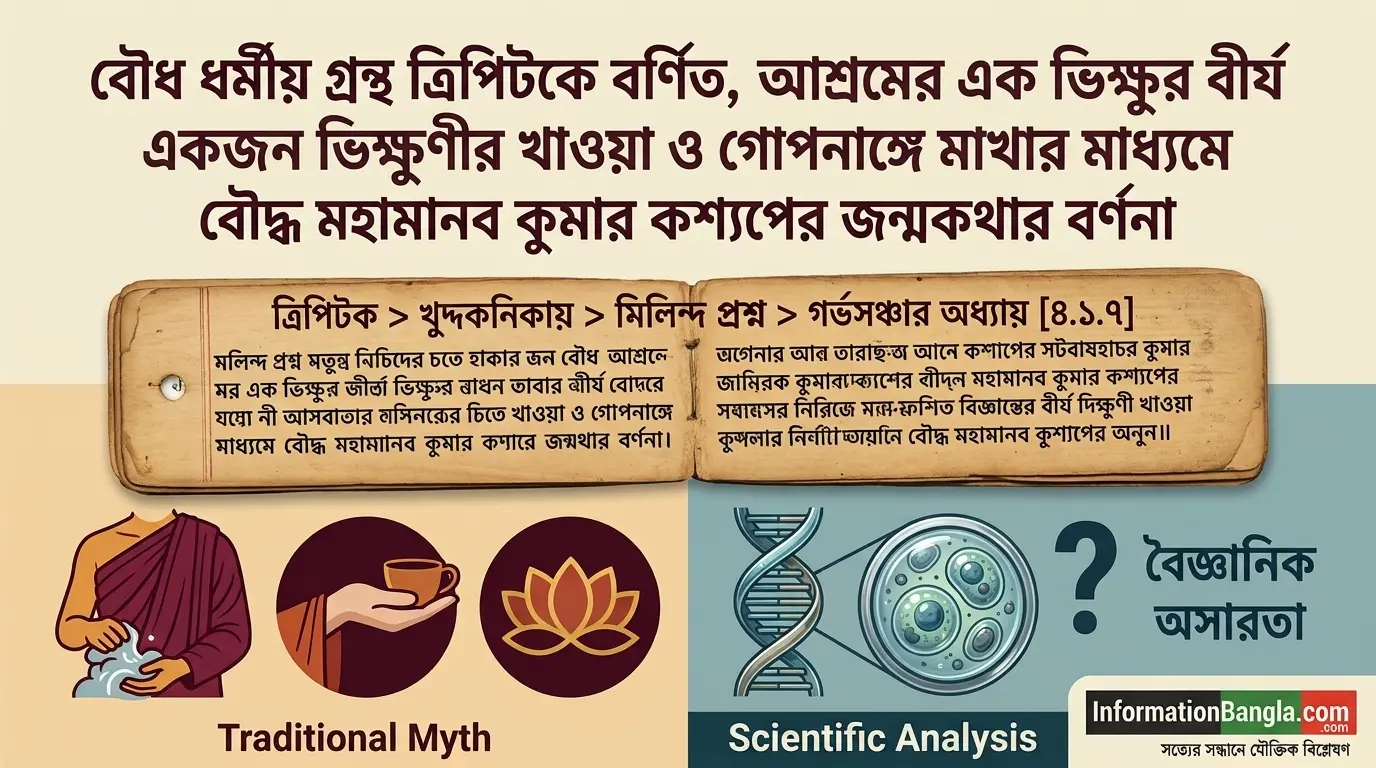 আশ্রমের এক ভিক্ষুর বীর্য একজন ভিক্ষুণীর খাওয়া ও গোপনাঙ্গে মাখার মাধ্যমে কুমার কশ্যপের জন্ম~বৌধ ধর্মীয় গ্রন্থ ত্রিপিটকে বর্ণিত, আশ্রমের এক ভিক্ষুর বীর্য একজন ভিক্ষুণীর খাওয়া ও গোপনাঙ্গে মাখার মাধ্যমে বৌদ্ধ মহামানব কুমার কশ্যপের জন্মকথার বর্ণনা~InformationBangla.com~ইনফরমেশন বাংলা ডটকম
