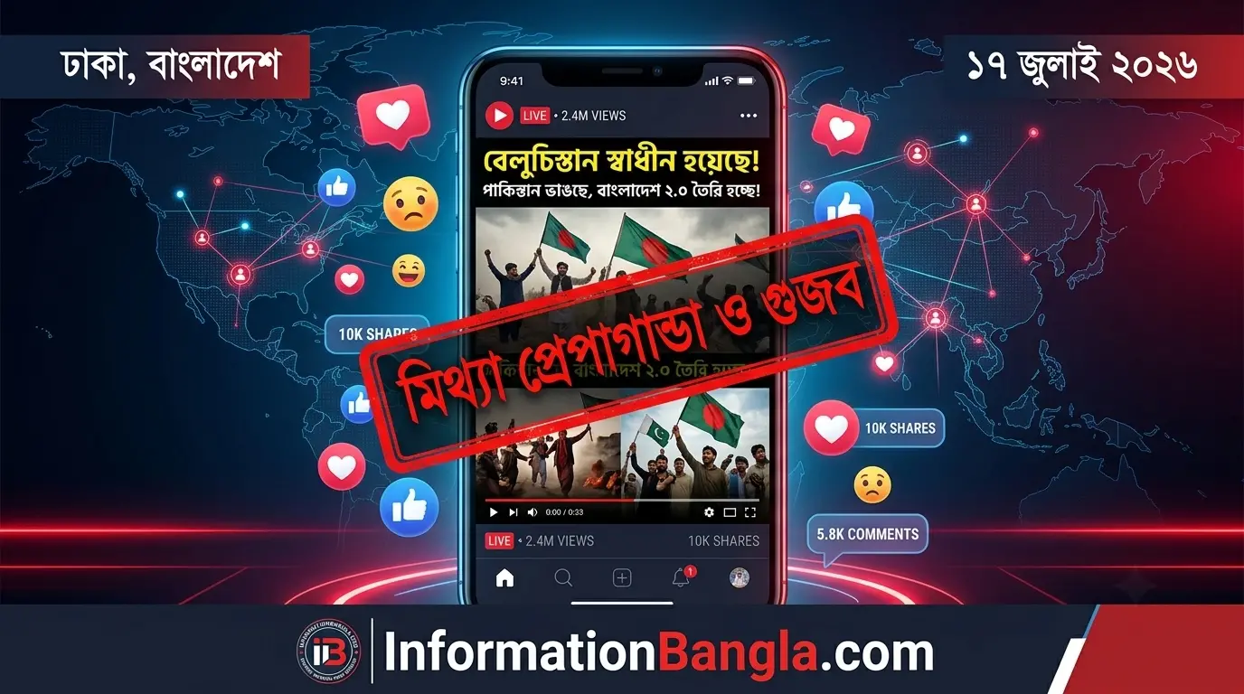 বেলুচিস্তান স্বাধীন হয়েছে শিরোনামে গুজব ও মিথ্যা প্রপাগাণ্ডা~"বেলুচিস্তান স্বাধীন হয়েছে" শিরোনামে গুজব ও মিথ্যা প্রপাগাণ্ডা ছড়িয়ে পাকিস্তানের প্রতি অত্যন্ত বিদ্বেষ মূলকভাবে নগ্ন উল্লাস চলছে বাংলাদেশ ও ভারতে, আবেগকে পুঁজি করে চলছে ভিউ বাণিজ্য~InformationBangla.com~ইনফরমেশন বাংলা ডটকম