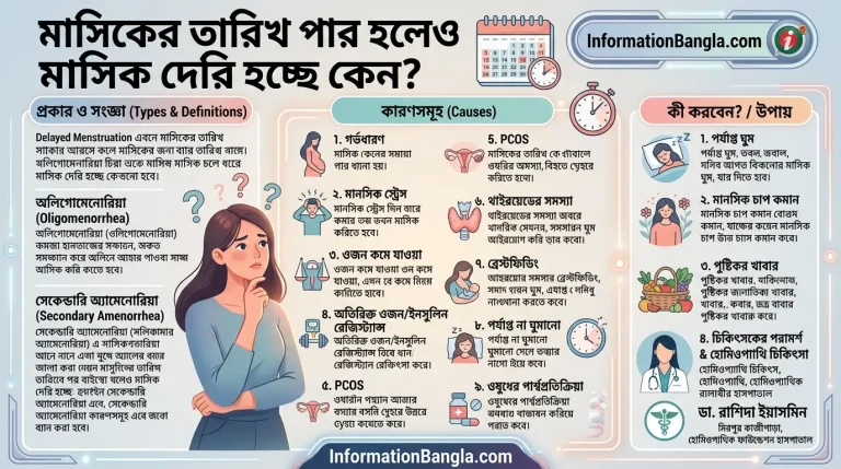 মাসিকের তারিখ পার হলেও মাসিক দেরি হচ্ছে কেন~মাসিকের তারিখ পার হলেও মাসিক দেরি হচ্ছে কেন?~InformationBangla.com~ইনফরমেশন বাংলা ডটকম