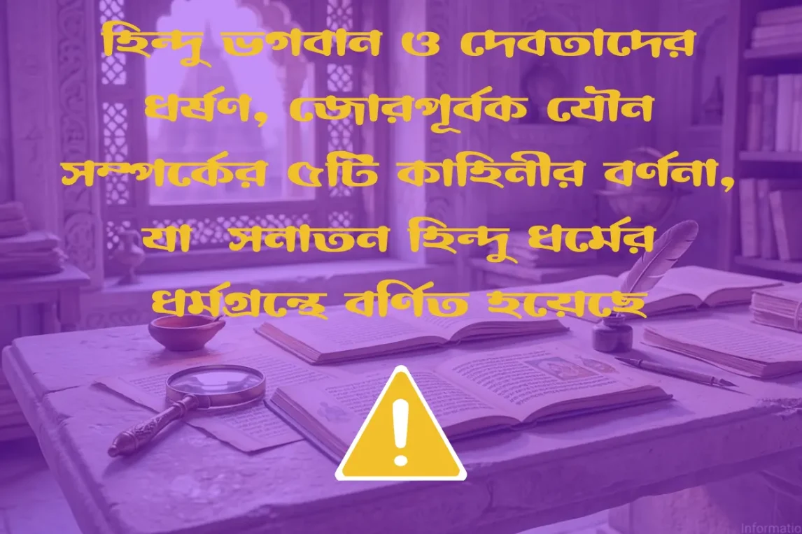 হিন্দু ভগবান ও দেবতাদের ধর্ষণ, জোরপূর্বক যৌন সম্পর্কের ৫টি কাহিনী~ভগবান ও দেবতাদের ধর্ষণ, জোরপূর্বক যৌন সম্পর্কের ৫টি কাহিনীর বর্ণনা, যা সনাতন হিন্দু ধর্মের ধর্মগ্রন্থে বর্ণিত হয়েছে~InformationBangla.com~ইনফরমেশন বাংলা ডটকম